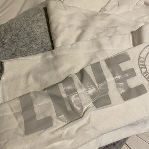 PINK white boyfriend sweats